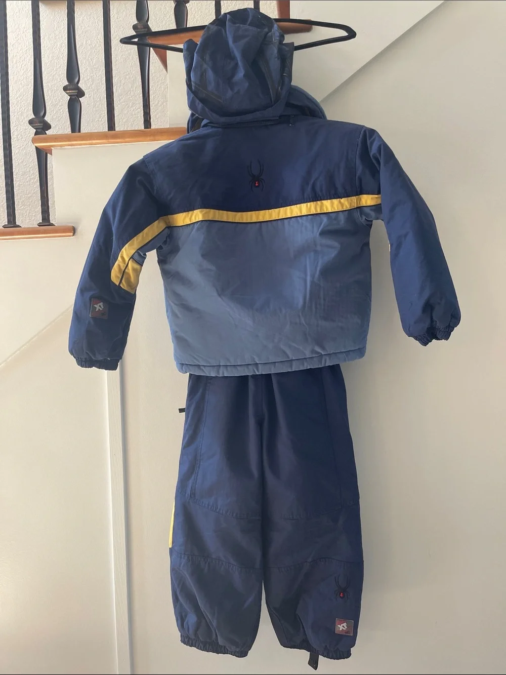 Spyder Kids Vintage 1990’s Tommy Moe Navy Blue/Yellow Two-Piece Ski Set Size 5